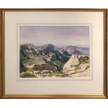 ENID GORDON 'Majorca', watercolours, signed and dated, one 27cm x 35cm the other 33cm x 52cm,