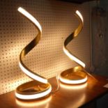 HELIX TABLE LAMPS, a pair, contemporary design, 46cm H.