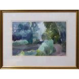 ENID GORDON 'Marjorca', watercolour, signed, 33cm x 52cm, framed.