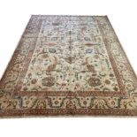 FINE SULTANABAD CARPET, 355cm x 275cm, all over palmette and vine design, within matching borders.