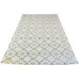 CONTEMPORARY SILK AND WOOL CARPET, 300cm x 200cm, Moroccan lattice design.