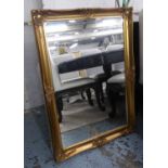 MIRROR, Continental style, gilt finish, 106cm x 74cm.