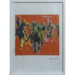 ANDY WARHOL 'Action Picture', lithograph, from Leo Castelli gallery, stamped on reverse,