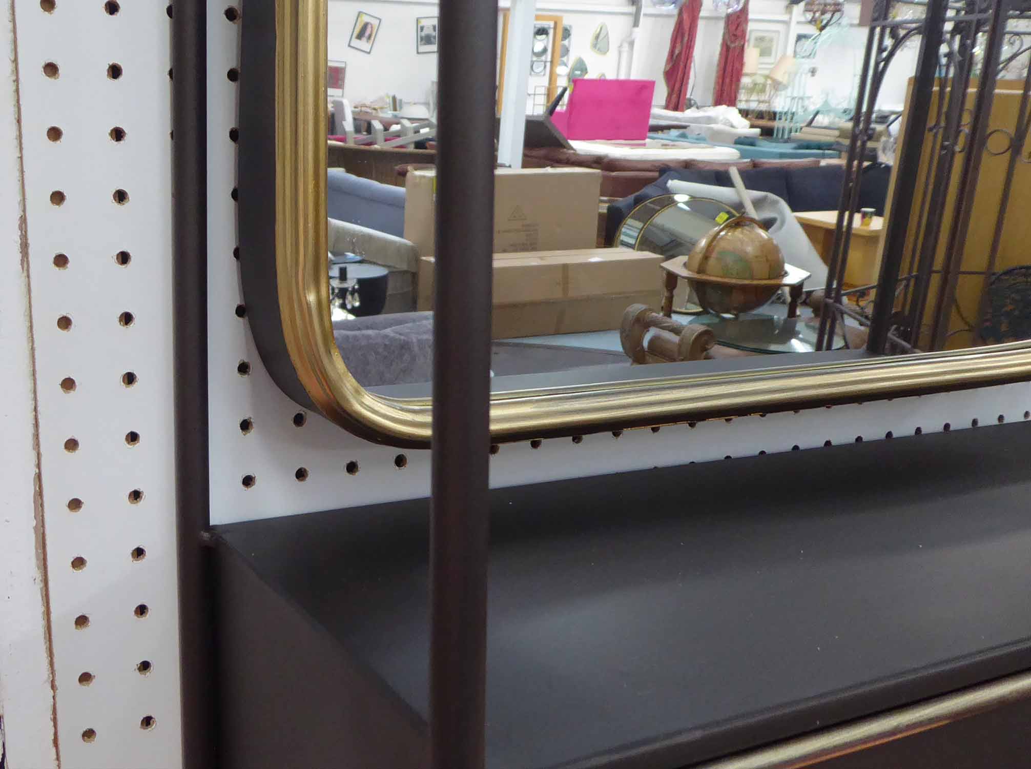 VANITY WALL MIRRORS, a pair, 1920's American inspired design, 100cm x 40cm. - Image 2 of 2