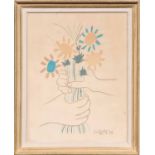 PABLO PICASSO 'Bouquet', on Arches paper, plate signed, 65cm x 50cm, framed and glazed.