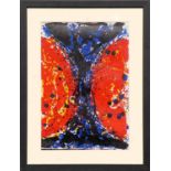 SAM FRANCIS 'Uncle Sam', 1964, lithograph, Suite: One Cent Life, 40cm x 30cm, framed and glazed.