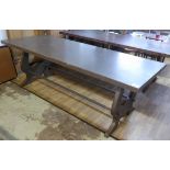 CHEF'S DINING TABLE, French Industrial style design, metal construction, 338.5cm x 90cm x 78cm.