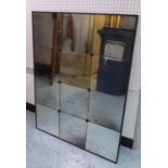 MIRROR, vintage French style, antiqued glass, 101cm H x 75.5cm W.