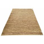 FLOOR RUG, contemporary knotted design, mustard yellow colour, 240cm x 161cm.