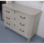 CHEST OF DRAWERS, Swedish style grey painted with three long drawers, 110cm W x 87cm H x 50cm D.