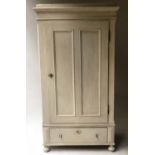 ARMOIRE, 19th century French, traditionally grey painted,