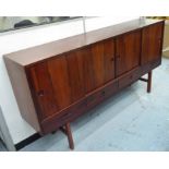 SIDEBOARD, vintage, mid 20th century with four cabinet sections and four drawers below,