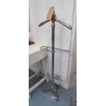 PURE WHITE LINES VALET STAND, Art Deco inspired design, polished metal finish, 134cm H.