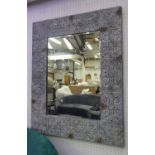 WALL MIRROR, repoussé style finish, 101cm x 127cm H.