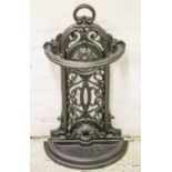 STICK STAND, Victorian cast iron, 74cm H x 44cm x 25cm.