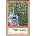 PABLO PICASSO Poster, Fondation Maeght, 75cm x 45cm, framed and glazed.