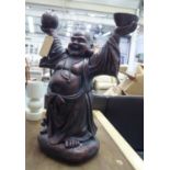 THE LAUGHING BUDDHA, contemporary school study, faux bronze finish, 86cm H.