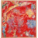 MARC CHAGALL 'The Triumph of Music on Silk', plate signed, 90cm x 85cm, framed and glazed.