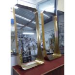 MIRRORED WALL NICHES, a pair, 1960s French style, 88cm H x 40cm W.