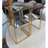 SIDE TABLES, a pair, 1960's French inspired, 30.5cm sq. x 61cm H.