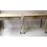 SIDE TABLES, a matched pair,