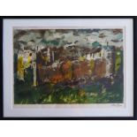 JOHN PIPER 'Manorbier Castle, Dyfed', screen print, with stamped signature, numbered 10/70,