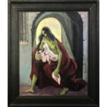 FRANCE EUDE (20th century school) 'Mother and Child', signed, 65cm x 53cm, framed.