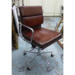 AFTER CHARLES AND RAY EAMES, soft pad style desk chair, 100cm at tallest.