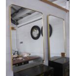 WALL MIRRORS, a pair, 1960's French style, 121cm x 80.5cm.