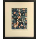 JIM ANDERSON RE 'The Feast of Reason, The Bullingdon Club ',linocut, signed,