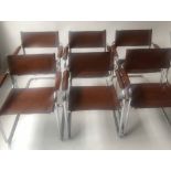DINING ARMCHAIRS, a matched set of six,