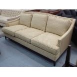 BESPOKE SOFA LONDON SOFA, feather pattern fabric upholstered, 208cm W approx.