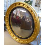 CONVEX WALL MIRROR, Regency style, gilt finish, 117cm diam.