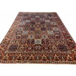 BAKTIAR CARPET, 368cm x 266cm, Country House style, all over tiled design, purchased in 1970.