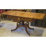 SOFA TABLE, Regency mahogany with inlaid detail,