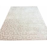 CONTEMPORARY ART DECO DESIGN SILK CARPET, 300cm x 250cm, geometric blush field.