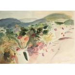 LIZ KEYWORTH 'Landscape Provence', watercolour, signed and dated '88, 56cm x 76cm.