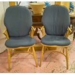 ATTRIBUTED TO ERCOL WINDSOR DINING ARMCHAIRS, a pair, by Lucian Ercolani,