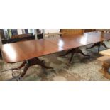 DINING/BOARDROOM TABLE, Regency style mahogany of very large proportions,