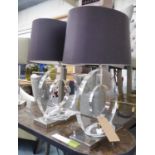 PORTA ROMANA ROUND ROLO TABLE LAMPS, a pair, 59cm H.