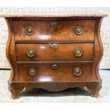 BOMBE CHEST, 18th century Dutch mahogany,