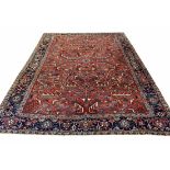 ANTIQUE HERIZ CARPET, 335cm x 258cm, all over serapi design.