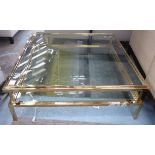 PURE WHITE LINES SQUARE SARDINIA BRASS COFFEE TABLE, 120cm x 120cm x 41cm.