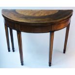 TEA TABLE, George III demilune rosewood,