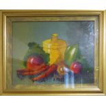 20th CENTURY CONTINENTAL SCHOOL 'Still Life', oil on board, 33cm x 43cm, framed.