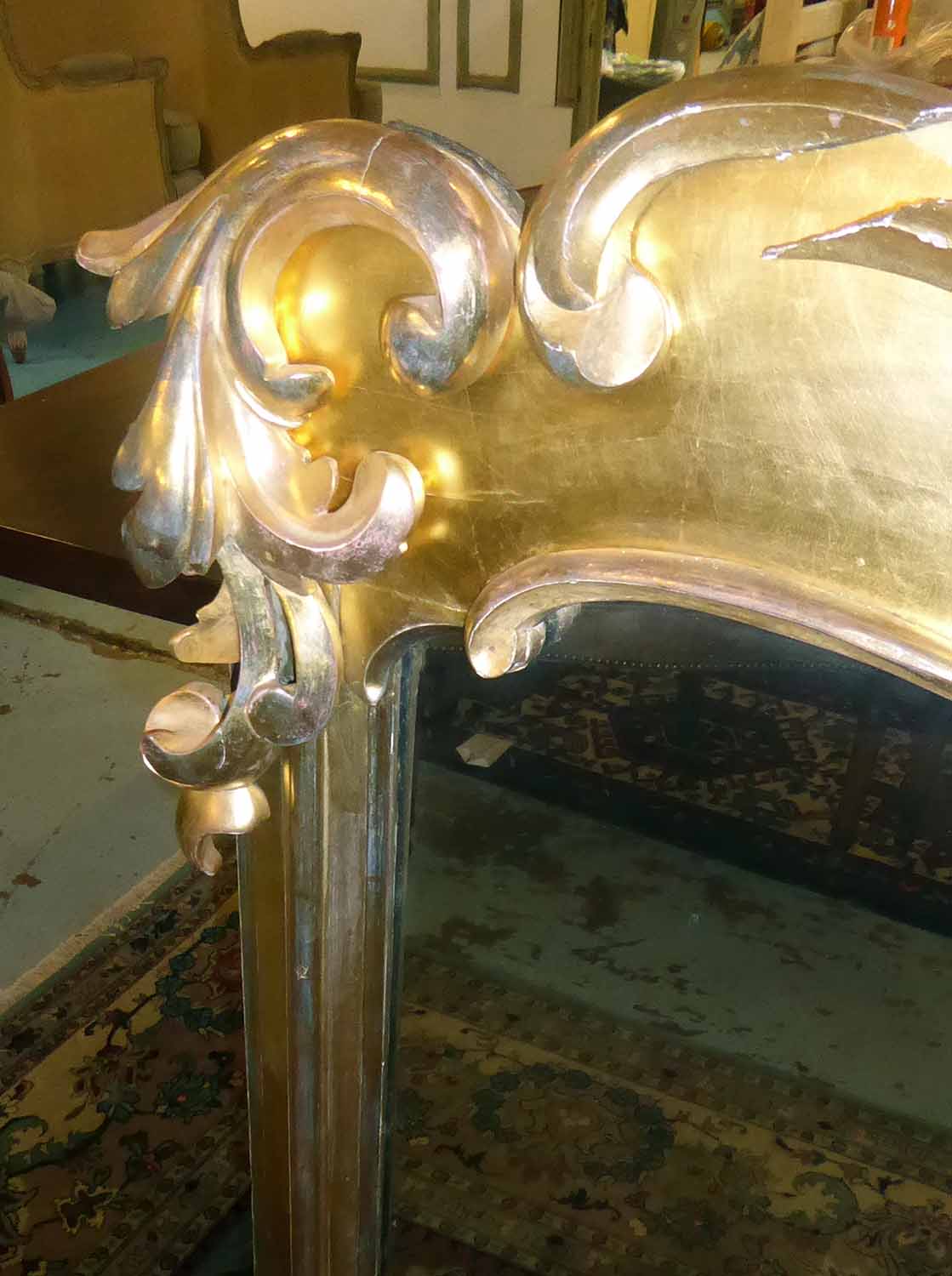 OVERMANTEL, Victorian giltwood and gesso, circa 1850 with foliate scrolling frame, - Image 2 of 3