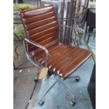 AFTER CHARLES AND RAY EAMES, aluminium group style desk chair, 100cm at tallest.