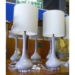 PORTA ROMANA GRACE LAMPS, a pair, with shades, 83cm H approx.