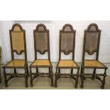 DINING CHAIRS, a set of four,