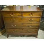 CHEST, late George III mahogany of two short and three long drawers, 95cm H x 103cm W x 51cm D.